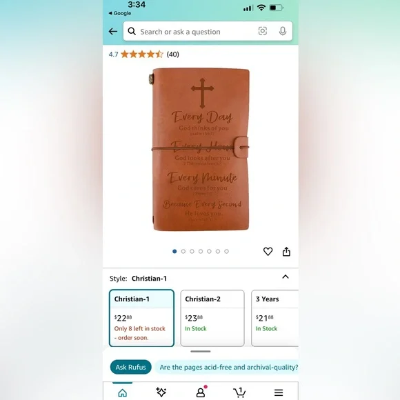 Leather Journal with inspirational Bible verse and band closure. ❤️❤️❤️ - Picture 5 of 11